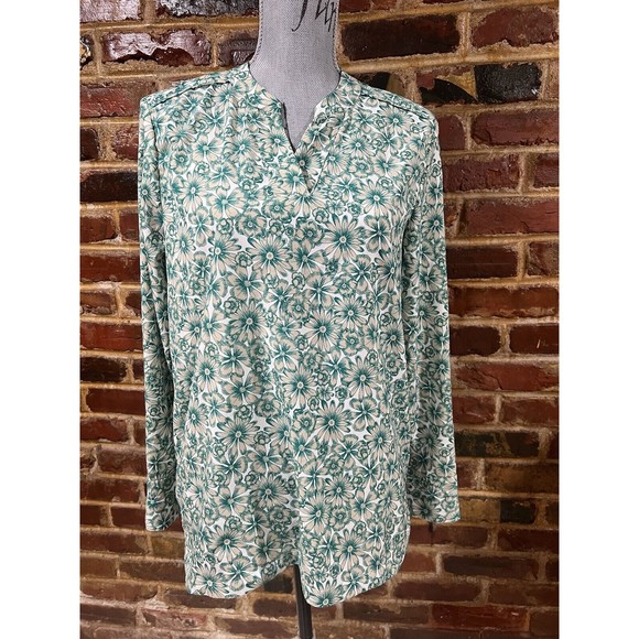 BANANA REPUBLIC Green, Floral Blouse, Size Small - Picture 1 of 7